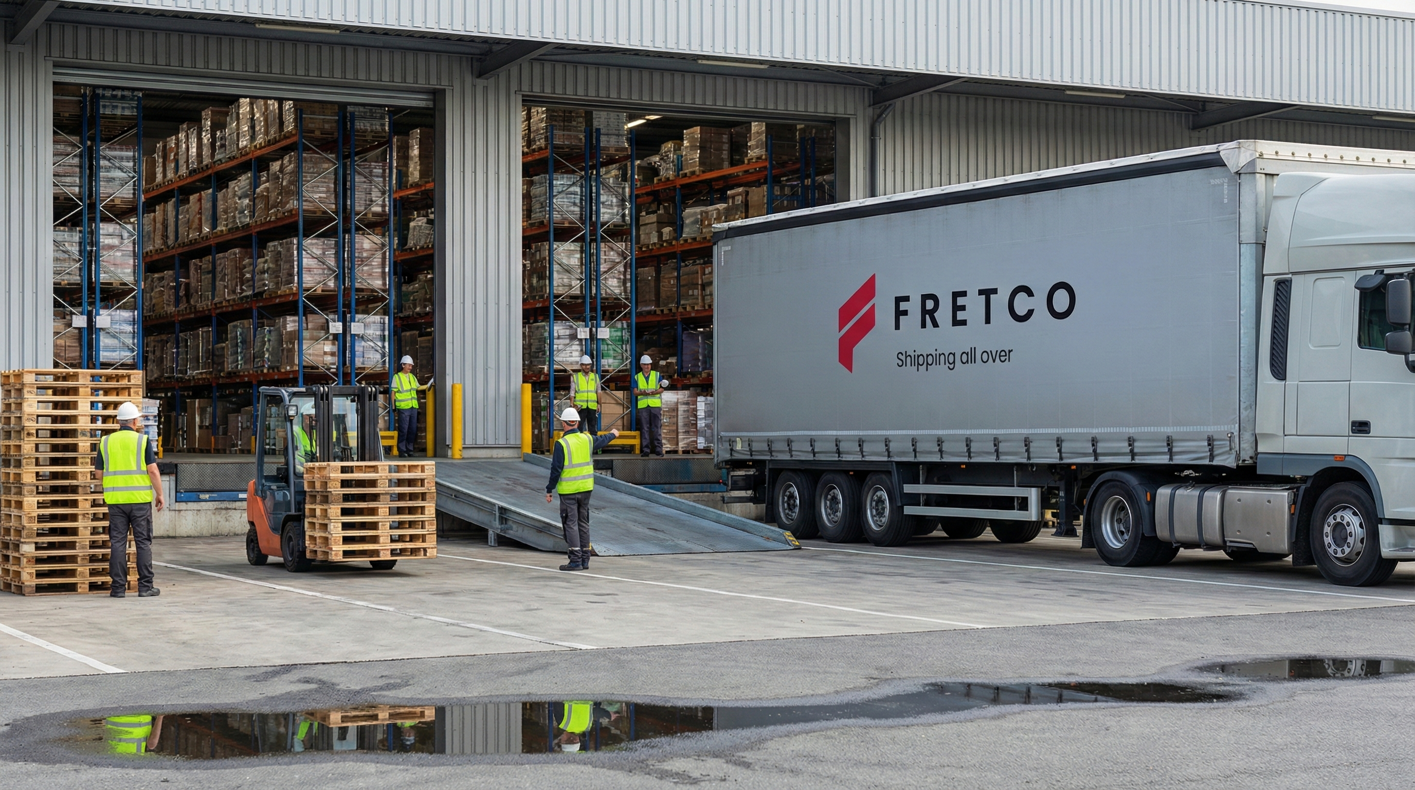 Global logistics operations background with multimodal cargo transport